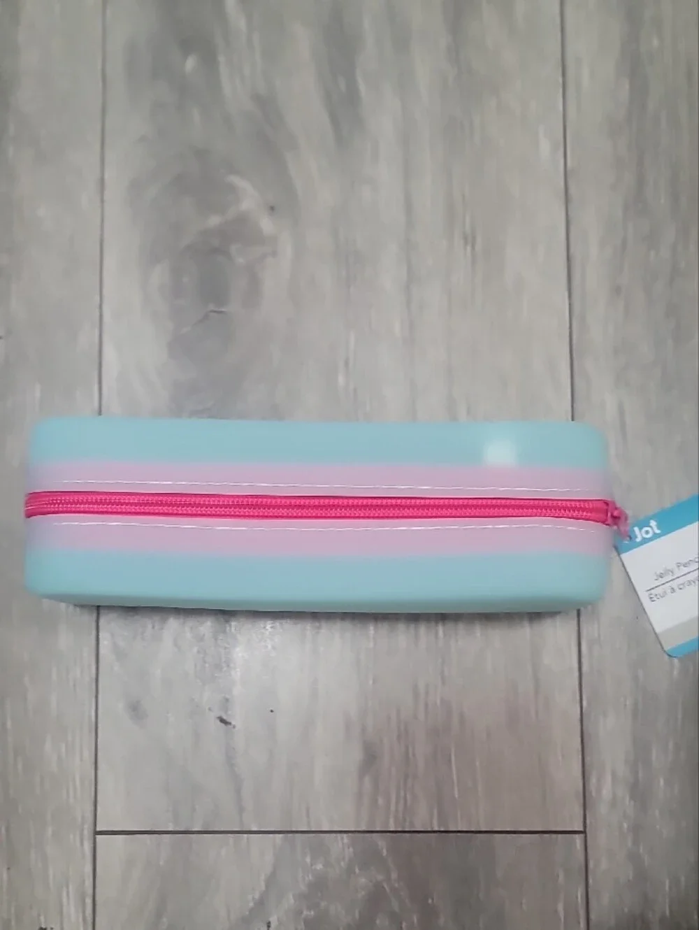 Light Green and Pink Silicone Jelly Pencil Pouch